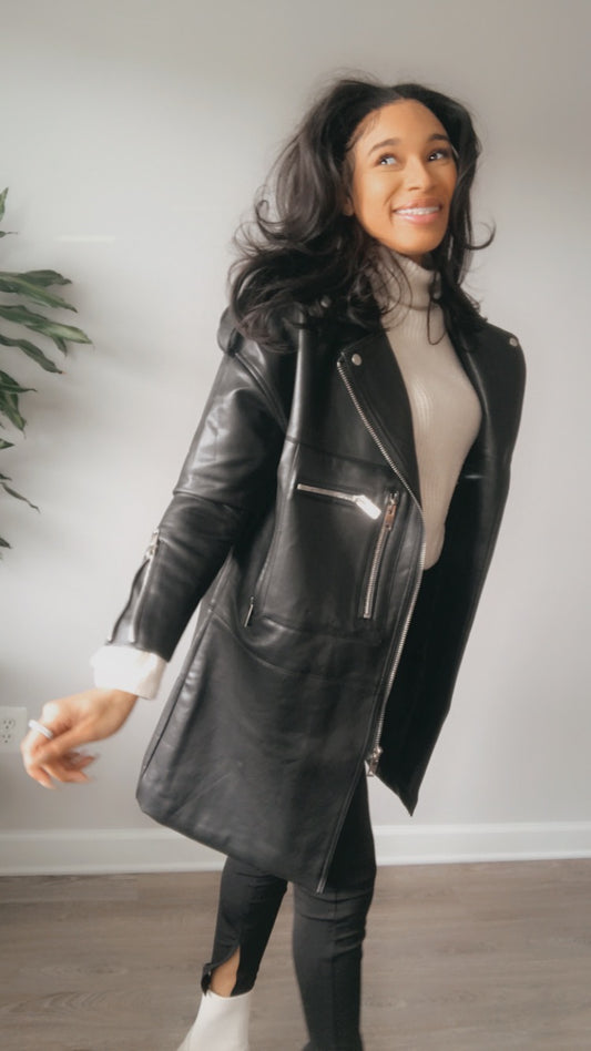 Oversized Biker Leather